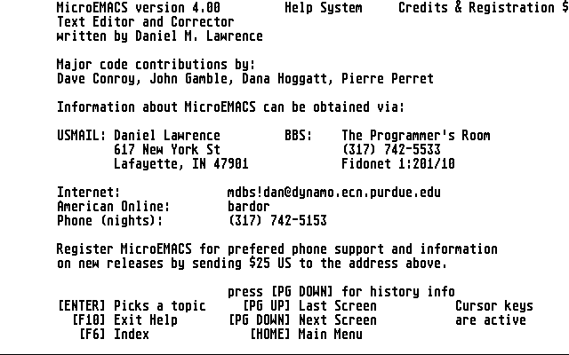 MicroEmacs atari screenshot